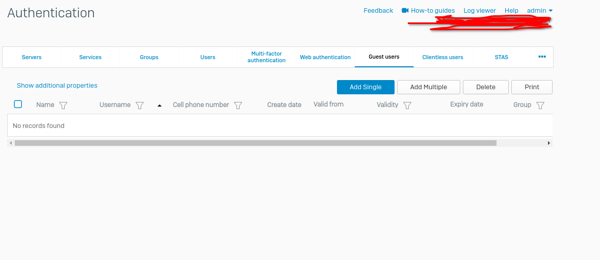 Web console is empty list even though users created