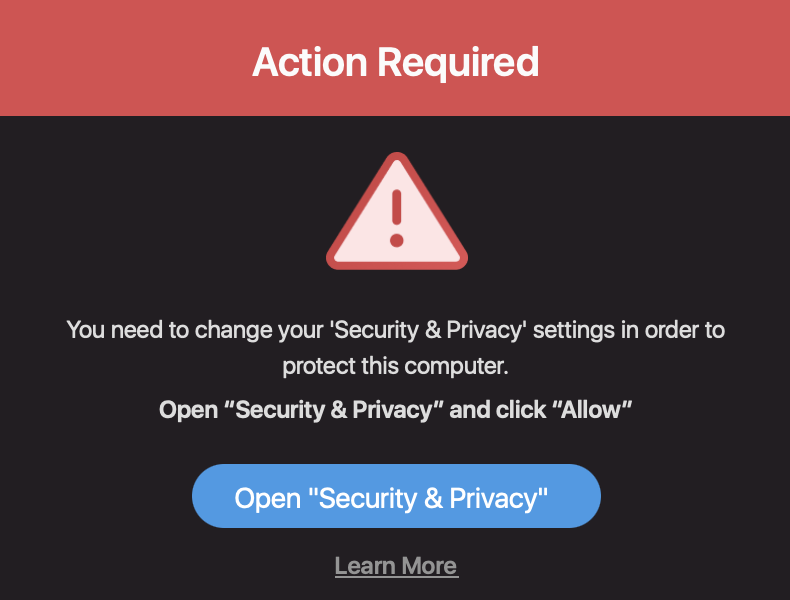 Action Required Alert