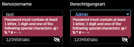 Switch error user add