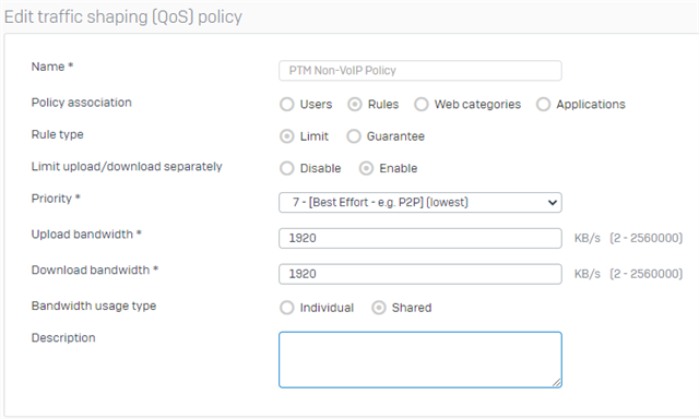 Non-VoIP Policy