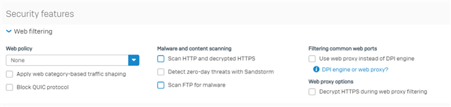 Security setting all unchecked
