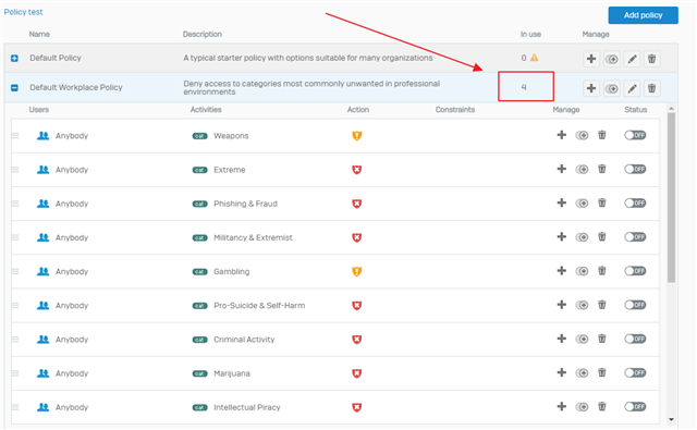 Webpolicies all disabled