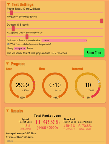 Packet Loss Test – Test UTM
